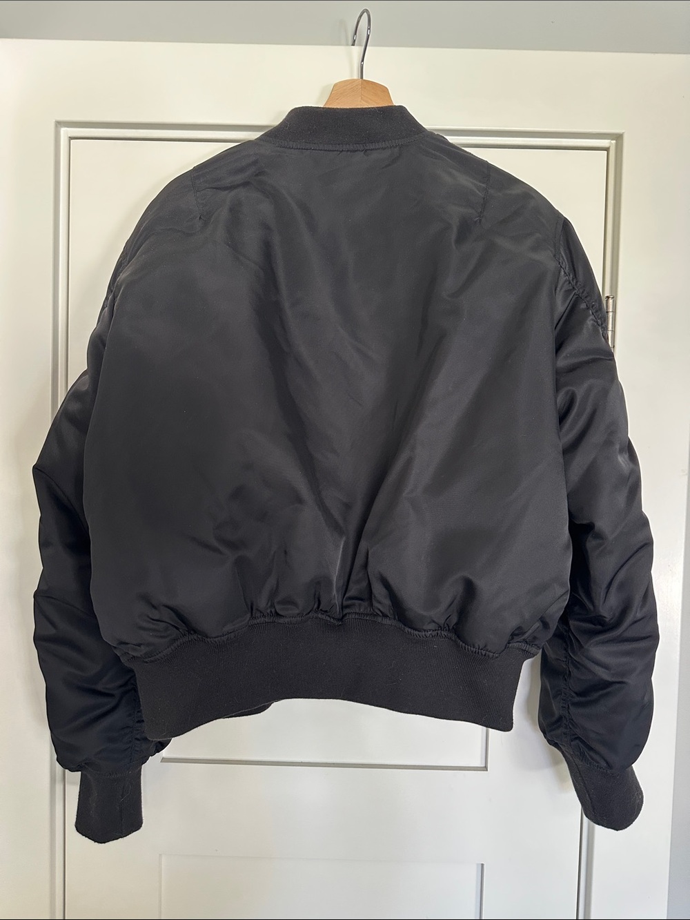 TNA Black Bomber Jacket with Orange Lining - Picture 3 of 6